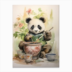 Panda Art Crafting Watercolour 3 Canvas Print