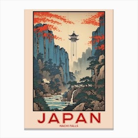 Nachi Falls, Visit Japan Vintage Travel Art 1 Canvas Print