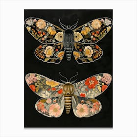 Butterfly Night Symphony William Morris Style 1 Canvas Print