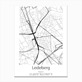 Ledeberg,Belgium Minimalist Map Canvas Print