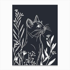 Norwegian Forest Cat Cat Minimalist Illustration 1 Canvas Print