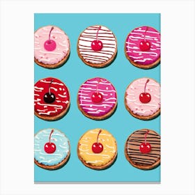 Pop Art Cherry Retro Sweet Treats  4 Canvas Print