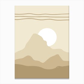 Beige Hill View Canvas Print