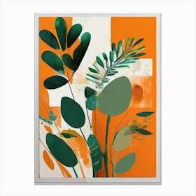 Boho Orange and green art Canvas Print