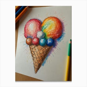 Ice Cream Heart Canvas Print