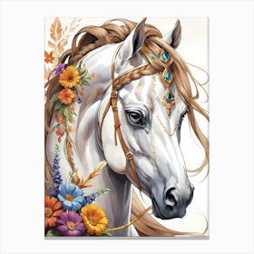 Floral Horse (36) Canvas Print