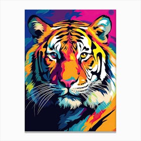 Tiger Art In Pop Art Style 1 Canvas Print
