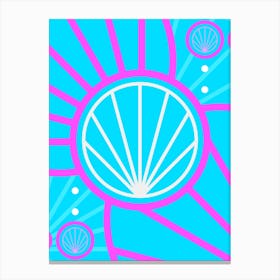 Geometric Glyph in White and Bubblegum Pink and Candy Blue n.0057 Canvas Print