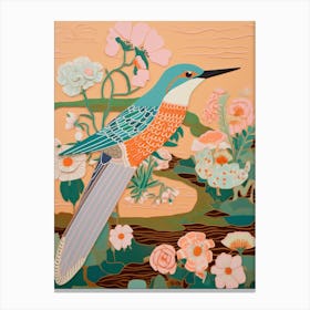 Maximalist Bird Painting Kingfisher 1 Canvas Print