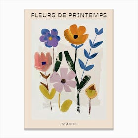 Spring Floral French Poster  Statice 4 Canvas Print