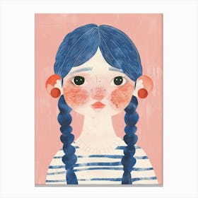 Blue Hair Girl 1 Canvas Print