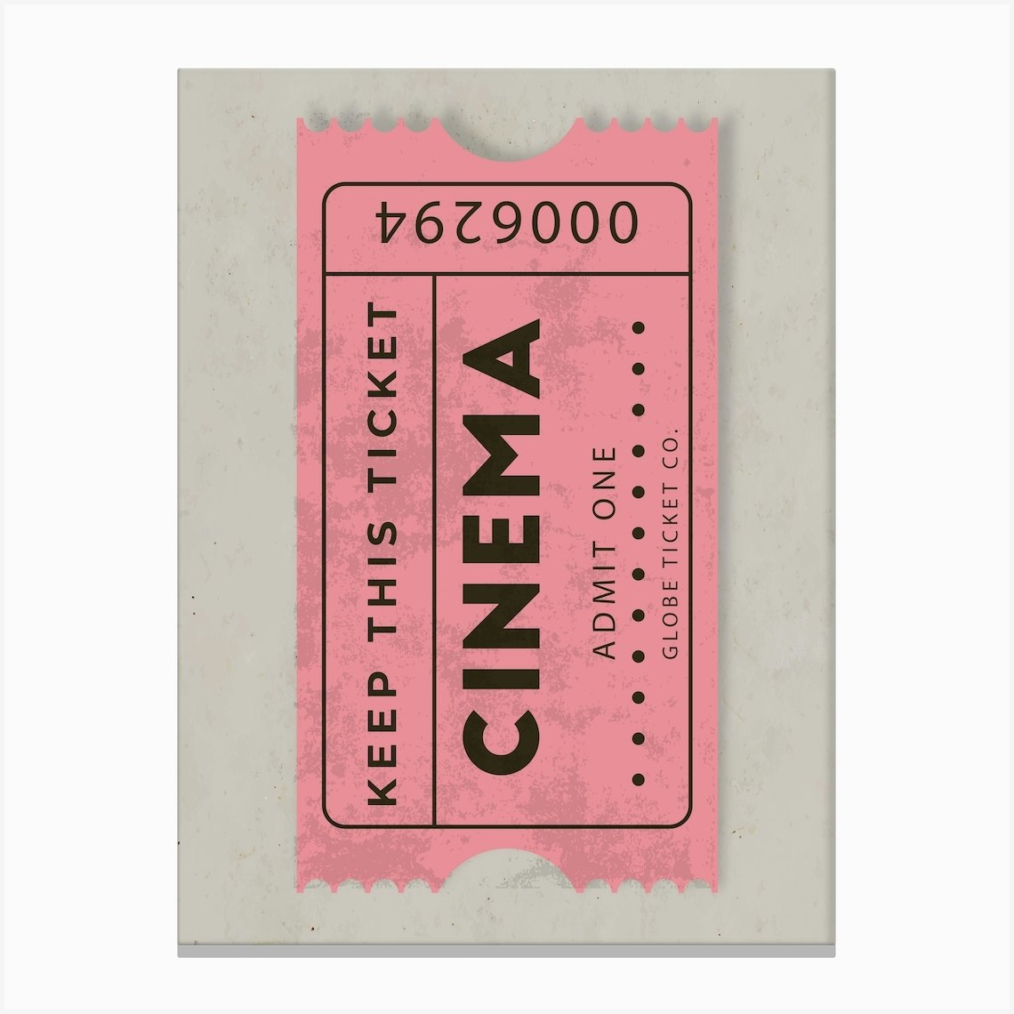 Cinema Ticket Canvas Print by Palmito