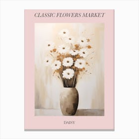 Classic Flowers Market  Daisy Floral Poster 3 Canvas Print