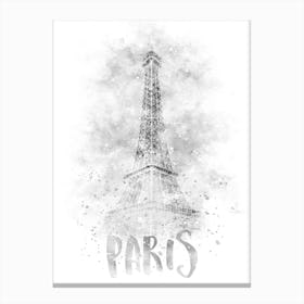 Paris Watercolor Eiffel Tower Canvas Print