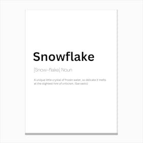 Snowflake Definition Meaning Canvas Print