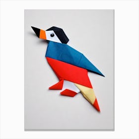 Puffin Origami Bird Canvas Print