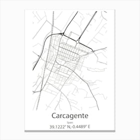 Carcagente,Spain Minimalist Map Canvas Print