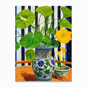 Flowers In A Vase Still Life Painting Morning Glory 1 Canvas Print