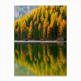 Autumn Trees Reflected In A Lake 1 Canvas Print