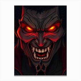 Demon Face in Red Glow Canvas Print