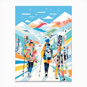 Hakuba   Nagano Japan, Ski Resort Illustration 1 Canvas Print