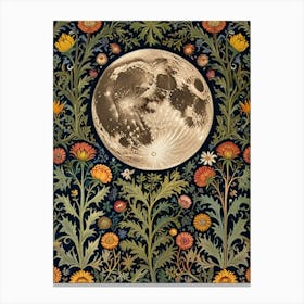 William Morris Moon And Flowers 16 Canvas Print