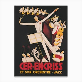 Jazz Orchestra Vintage Music Poster Canvas Print