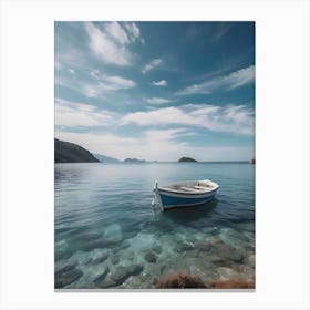 Small Boat In The Sea Canvas Print