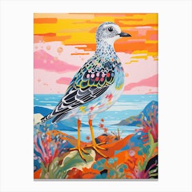 Colourful Bird Painting Grey Plover 1 Canvas Print