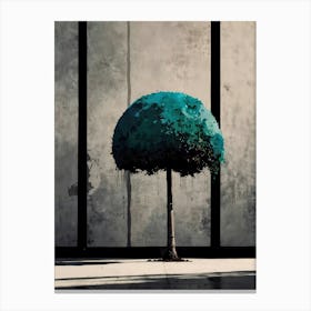 Tree In Front Of Window Canvas Print