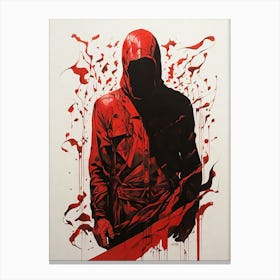 Red Hooded Man Canvas Print