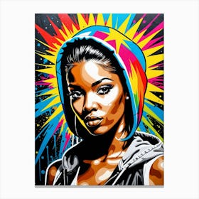 Graffiti Mural Of Beautiful Hip Hop Girl 9 Canvas Print