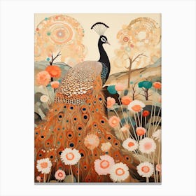 Peacock 1 Detailed Bird Painting Canvas Print