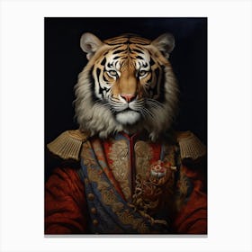 Tiger Art In Renaissance Style 2 Canvas Print