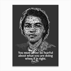 Rosa Parks American Activist in Sribble art Illustration Canvas Print