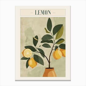 Lemon Tree Minimal Japandi Illustration 3 Poster Canvas Print