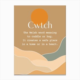 Welsh Cwtch Orange Sunset Canvas Print