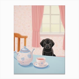 Animals Having Tea   Puppy Dog 2 Canvas Print