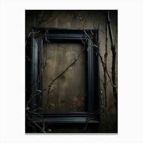 Black Frame With Branches Canvas Print