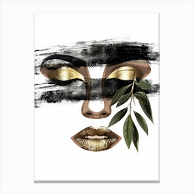 Gold Leaf Face Canvas Print