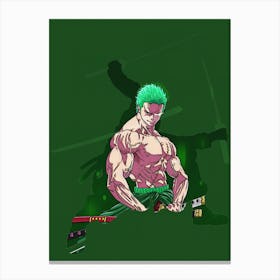 Anime Negative Space ― Roronoa Zoro One Piece Canvas Print