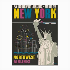 Fly Northwest Airlines Vintage Poster Canvas Print
