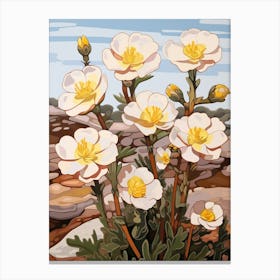 Portulaca 2 Flower Painting Canvas Print