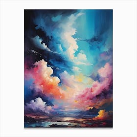 Abstract Glitch Clouds Sky (32) Canvas Print