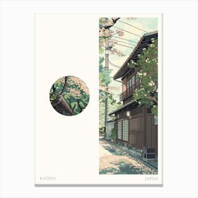 Kyoto Japan 2 Cut Out Travel Poster Canvas Print