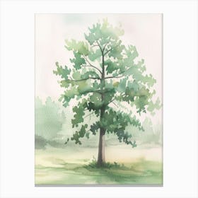 Alder Tree Atmospheric Watercolour Painting 2 Canvas Print