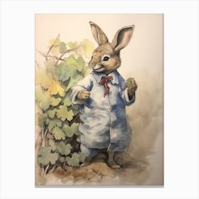 Storybook Animal Watercolour Rabbit 2 Canvas Print