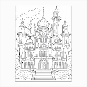 The Sultan S Palace (Aladdin) Fantasy Inspired Line Art 2 Canvas Print