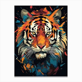 Tiger Art In Precisionism Style 4 Canvas Print