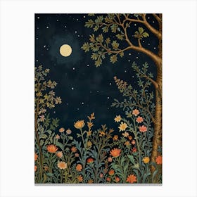 Night In The Garden Style William Morris Art Print 1 Canvas Print